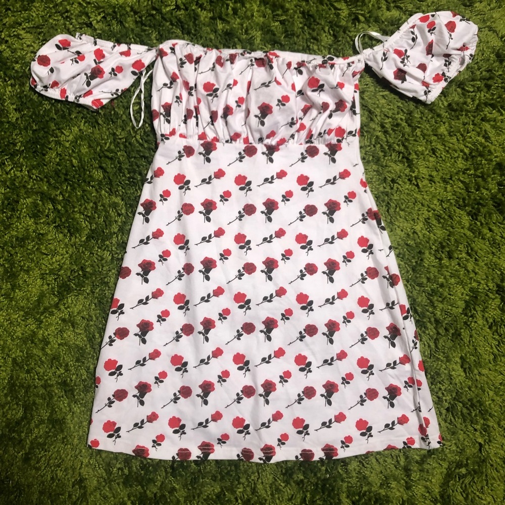 Missguided rose print dress size 10